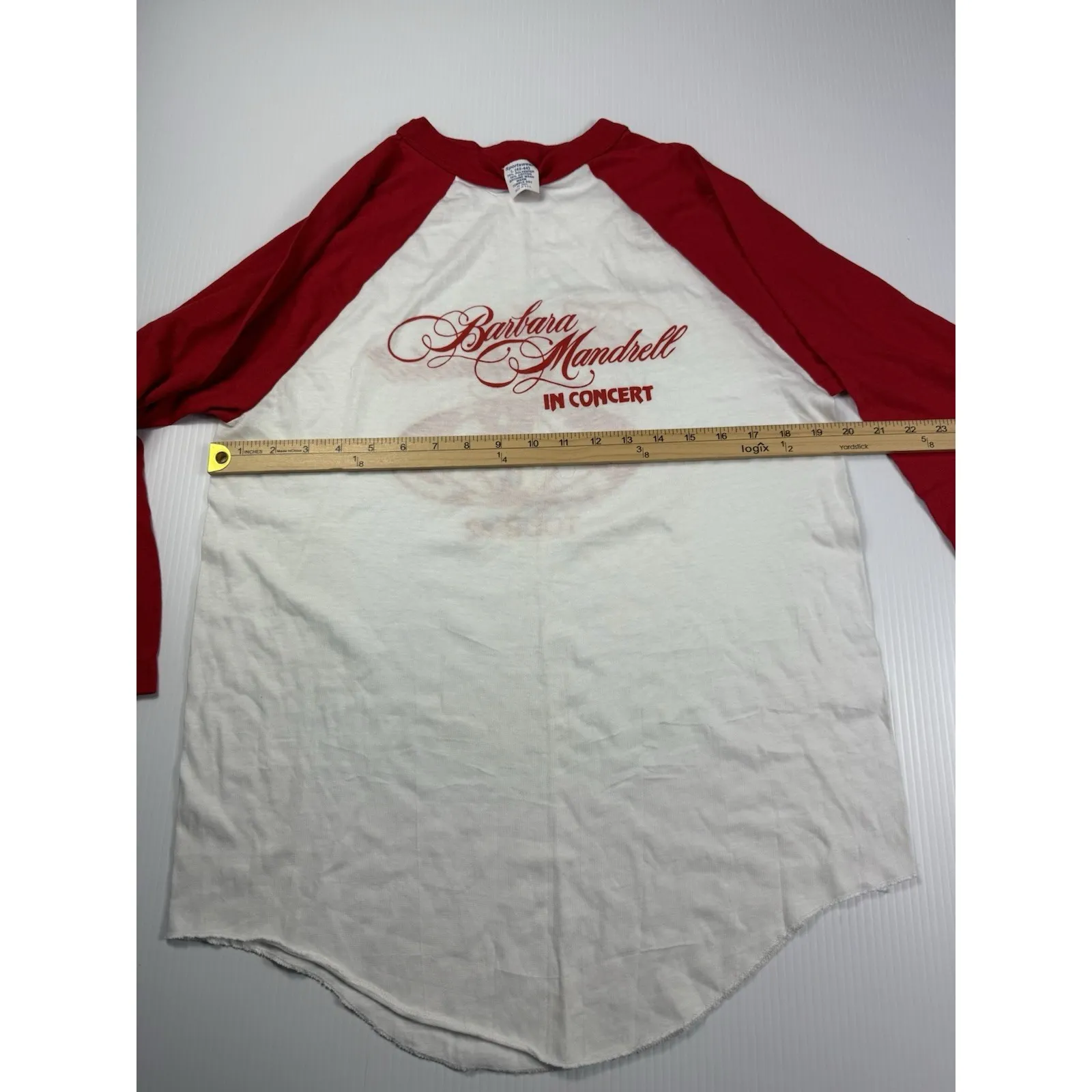 Vintage‎ BARBARA MANDRELL Tour Concert L White Red T - Image 3