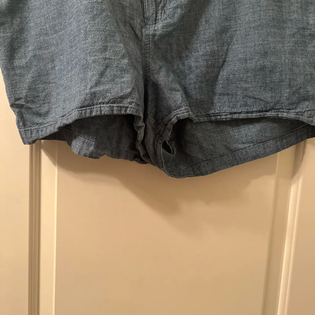 Merona Casual Medium Wash Chino Mini Shorts Pockets Blue Women's Size 18 - Image 4