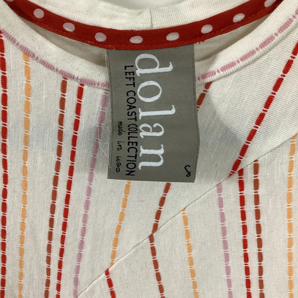 Dolan Left Coast Collection Striped Short Sleeve Top Red - Image 3