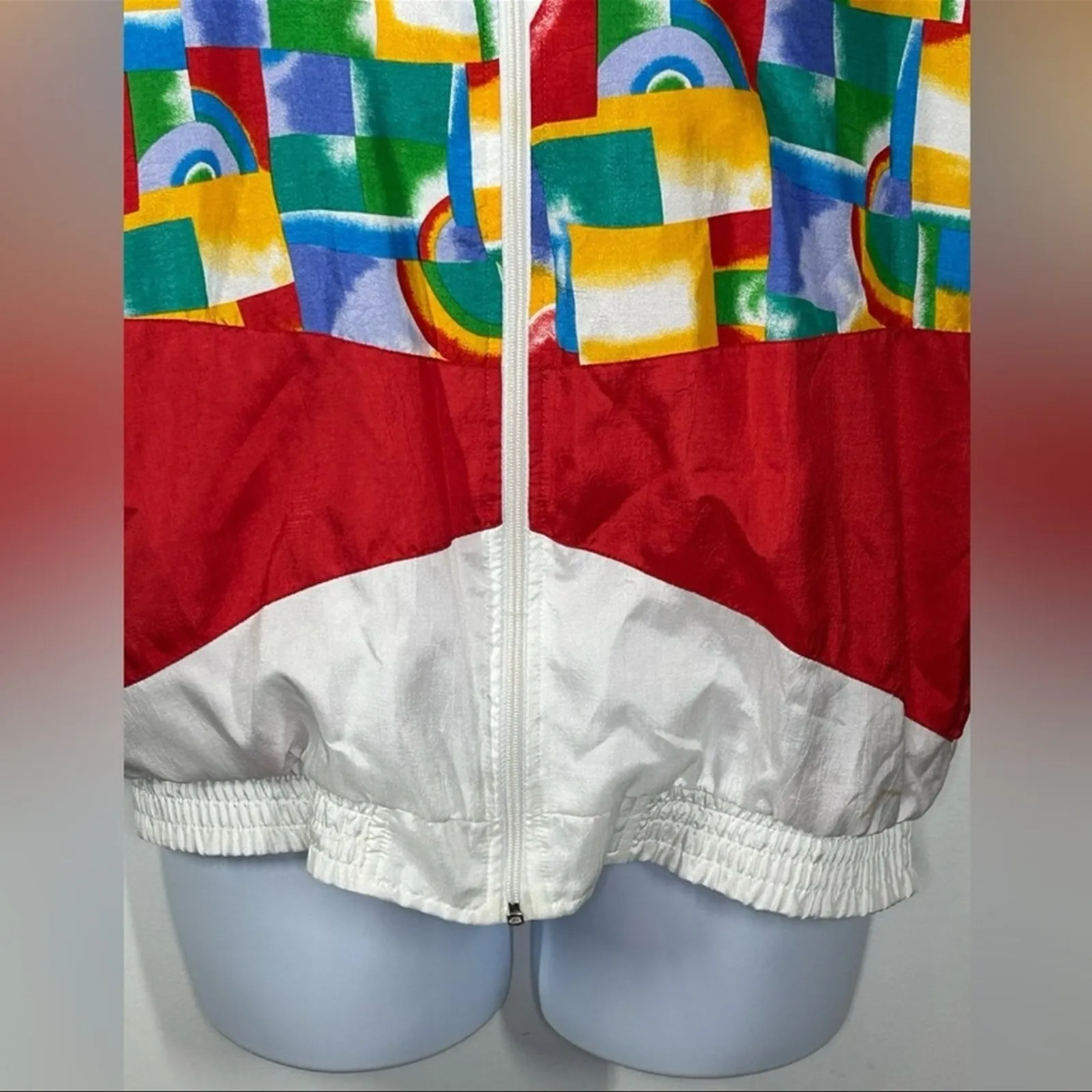 Vintage Lavon 80s–90s Abstract Windbreaker Track Jacket L - Image 11