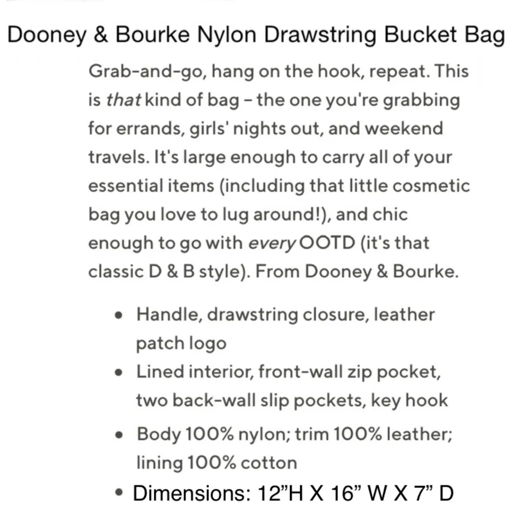 Dooney & Bourke Gray Nylon Drawstring Bucket Shoulder Bag - Image 16