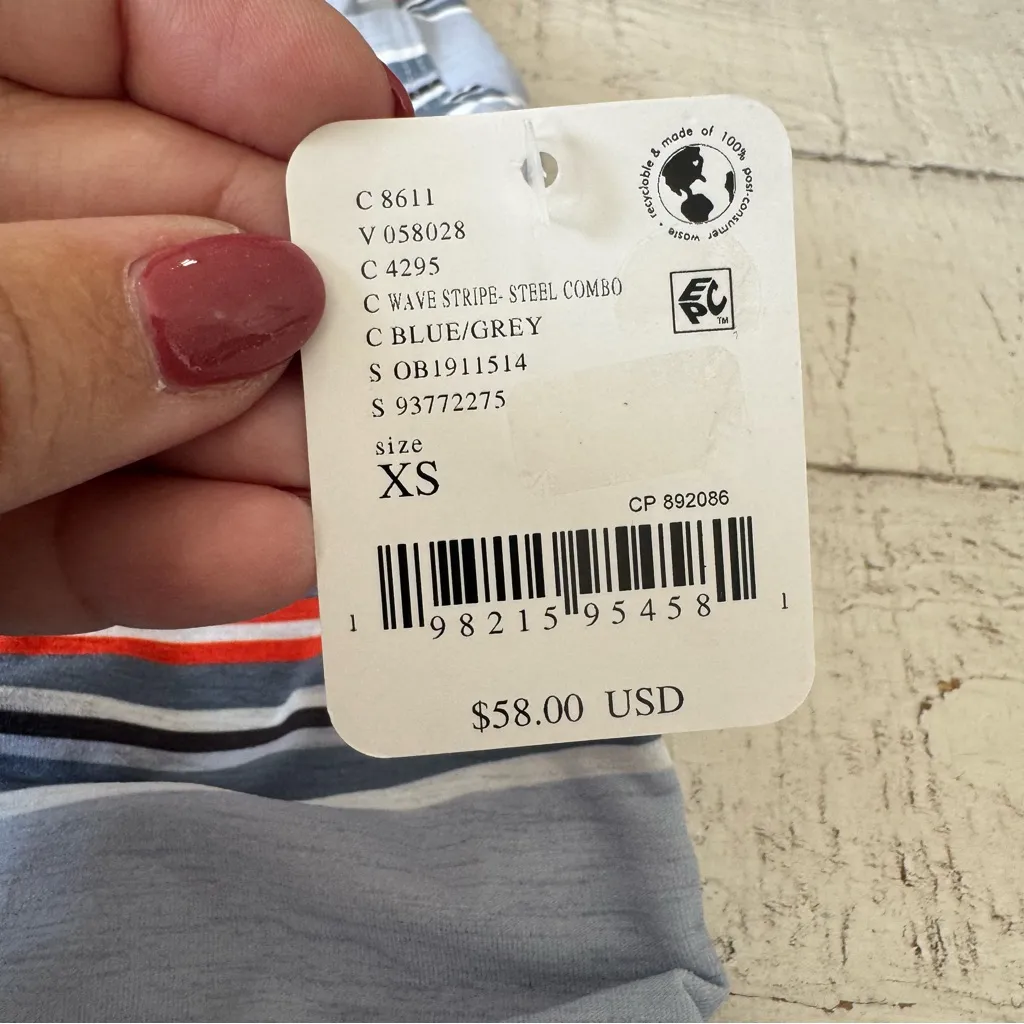 FP Movement Sport Mode NWT size XS Striped Muscle Tank‎ Top Steel Combo Bungee Gray - Image 7