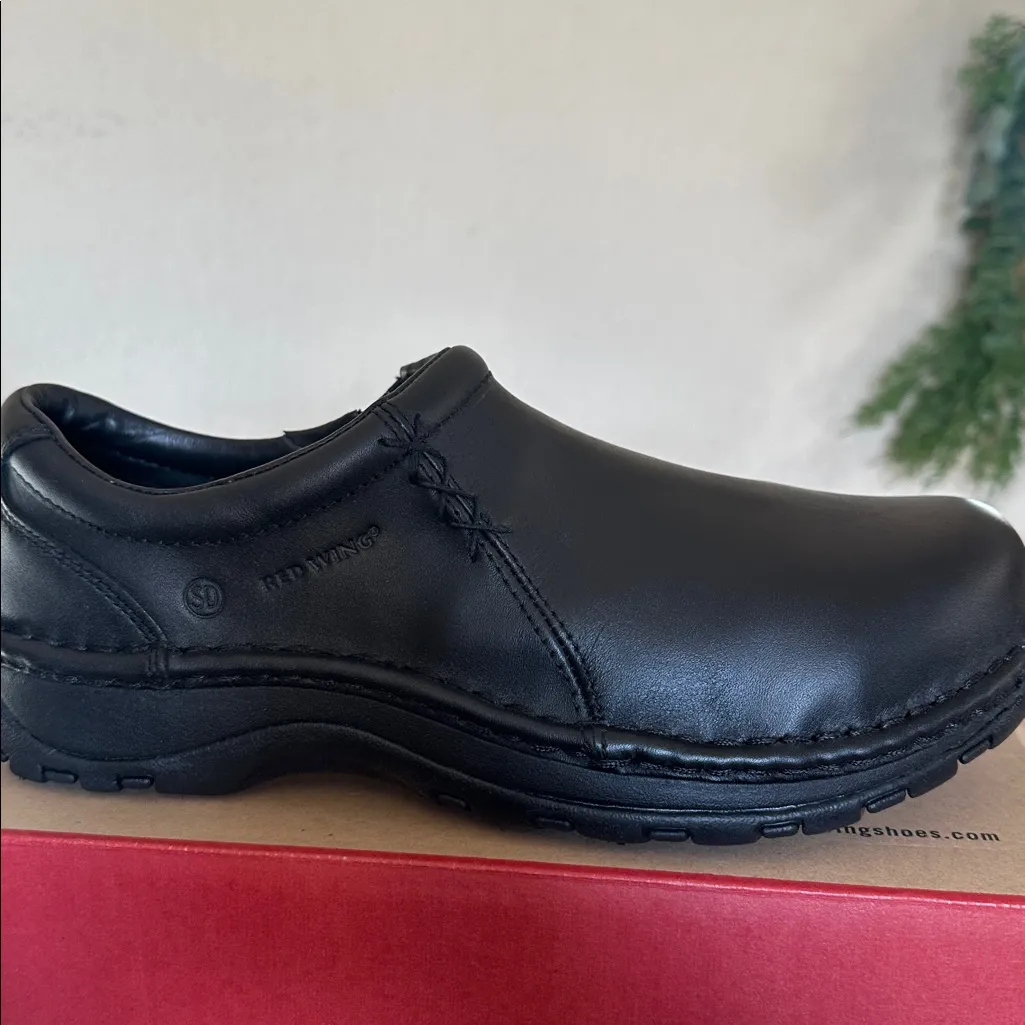 Red Wing 2321 Leather Aluminum Toe Slip Resistant Work Shoes Sz 10 Black Women - Image 2
