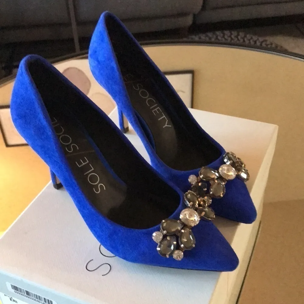 Sole Society Royal Blue Suede Pumps - Image 4