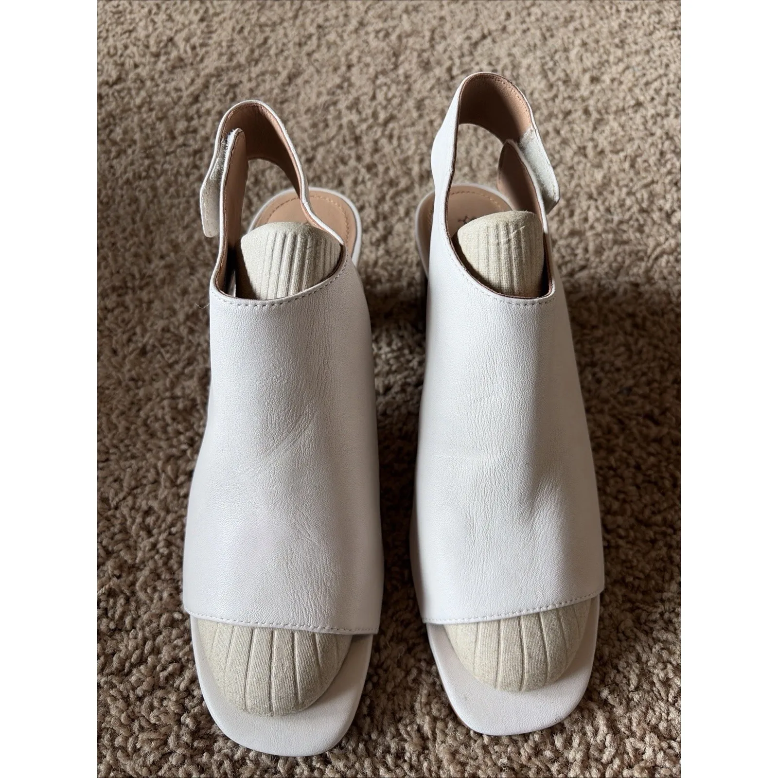 Johnston & Murphy Beige Leather Open Toe Evelyn Booties Shoes Womens 10M - Image 2