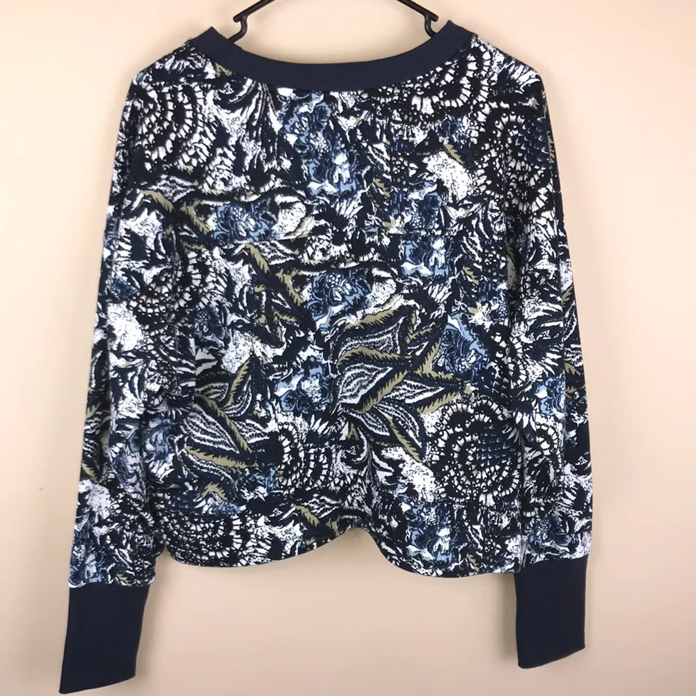 Joie Women’s Floral Multi-Colored Banded Hem Thumbhole Cropped Sweatshirt - Image 5