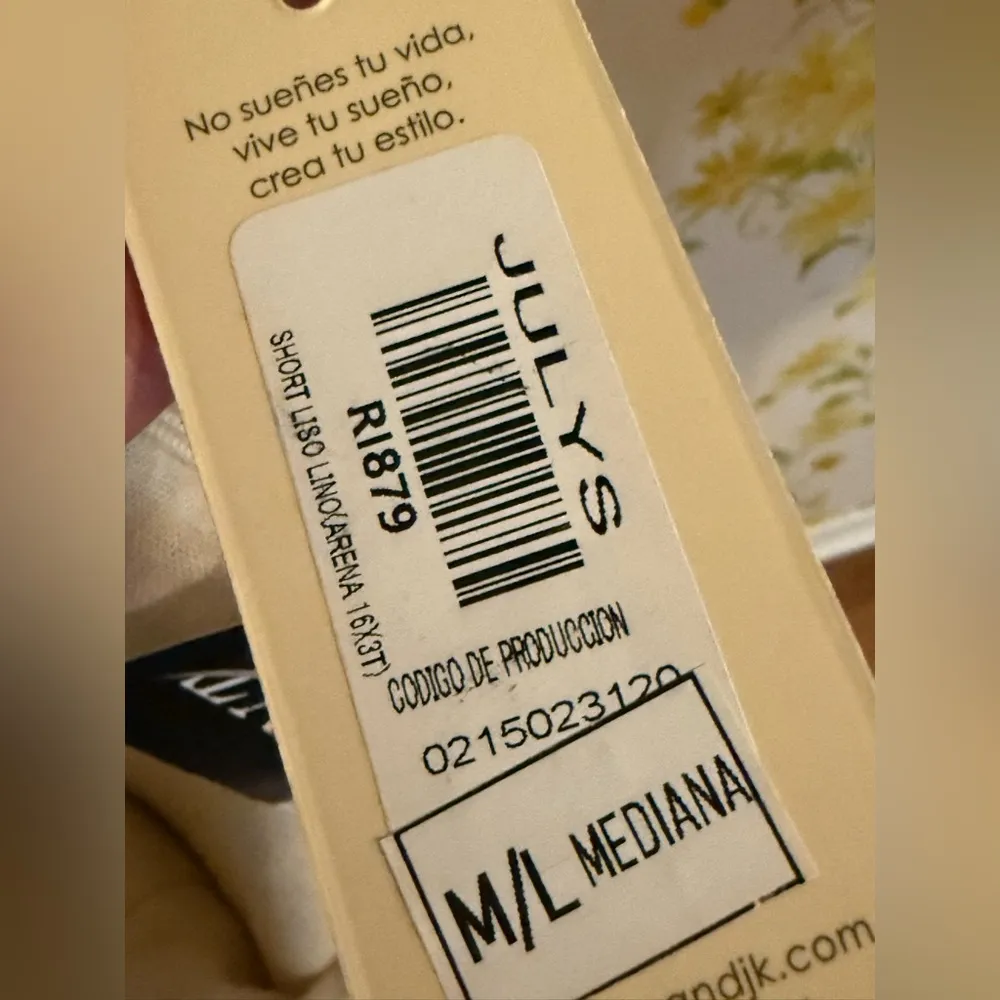 Cream High Waist Tailored linen Shorts size M Size M - Image 15