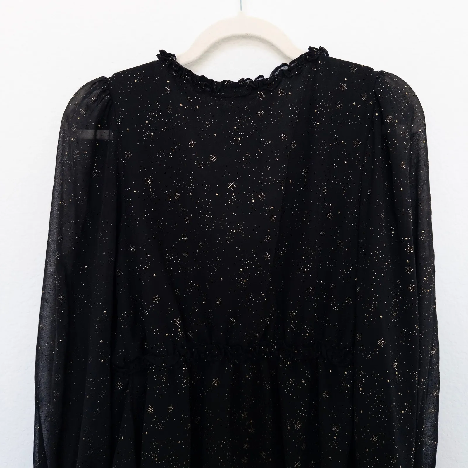 Blu Pepper Womens‎ Blouse Size M Black Celestial Long Sleeve Witchy Whimsigoth - Image 7