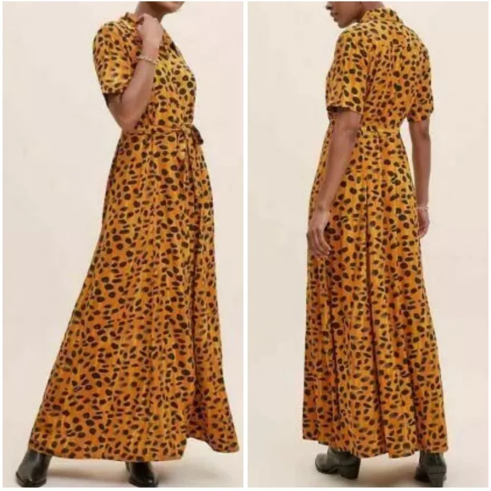 Anthropologie Porridge Vianne Animal Print Button Down Maxi Shirt Dress - Image 11