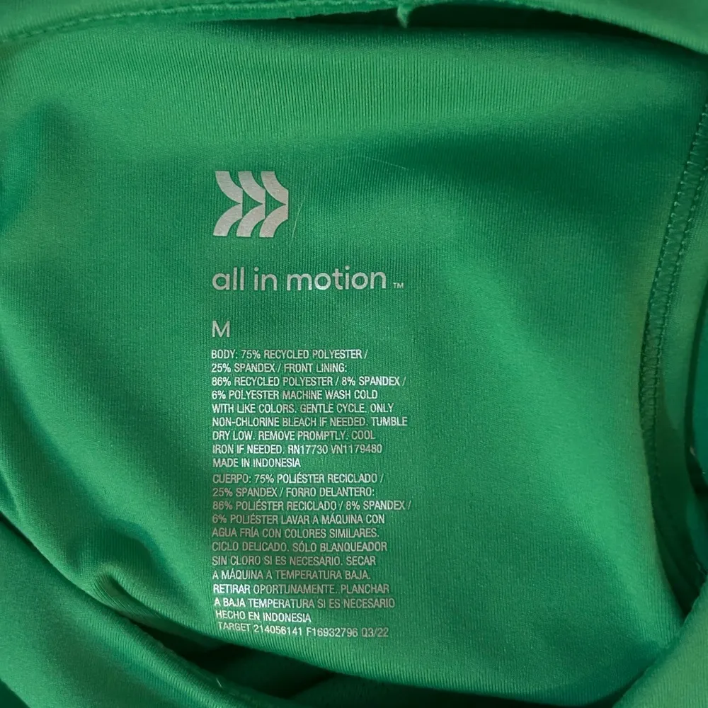 All in Motion green bra/tank - Image 3