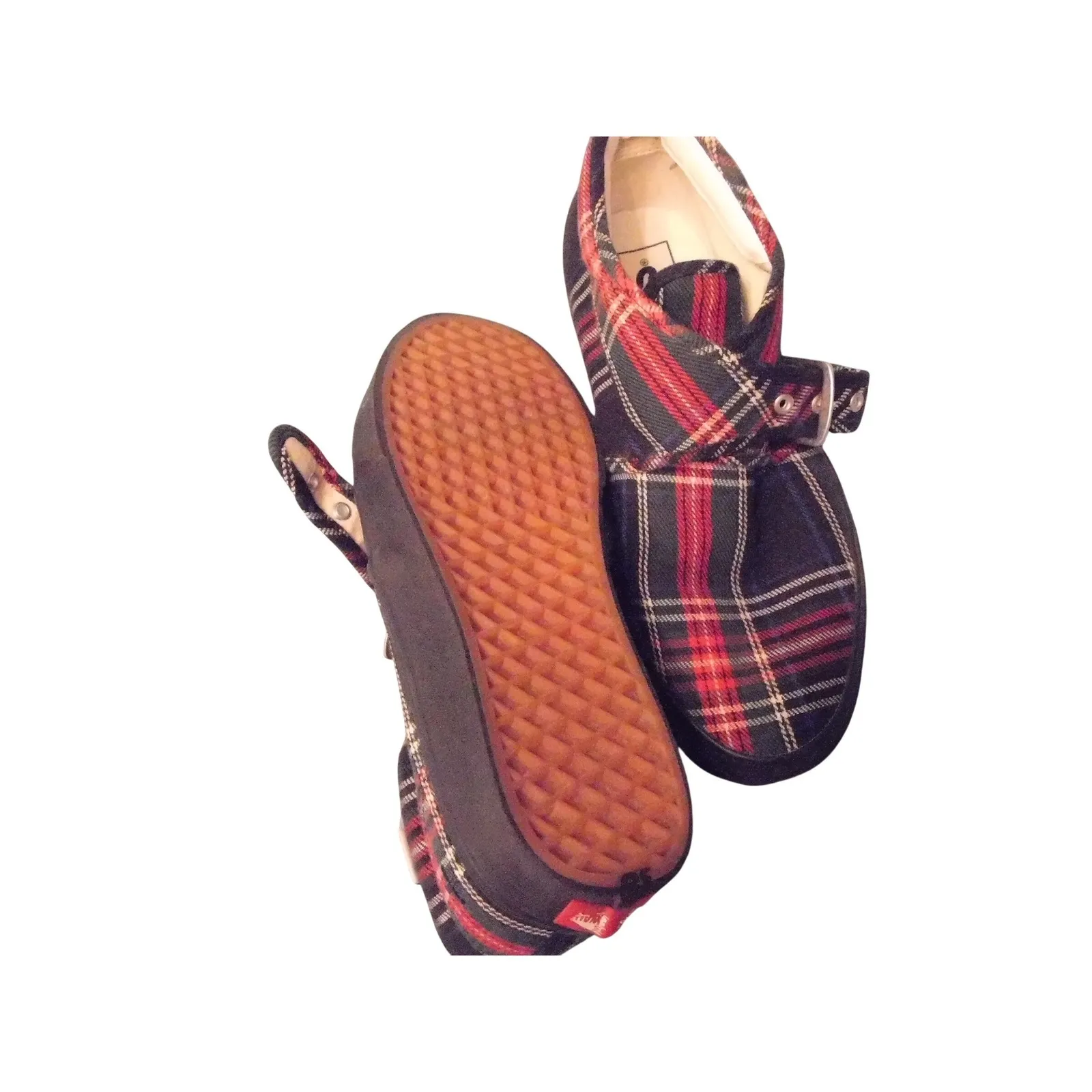 Vans Era Plaid Buckle Skate Shoes Unisex Red Green Black Size Unknown - Image 4