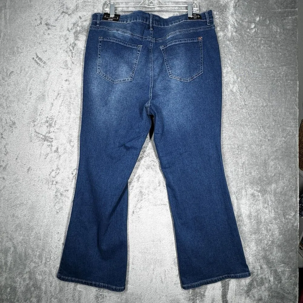 Nanette LaPore Jeans Womens 20W Blue Black Floral Embroider High Rise Belle Boot - Image 3