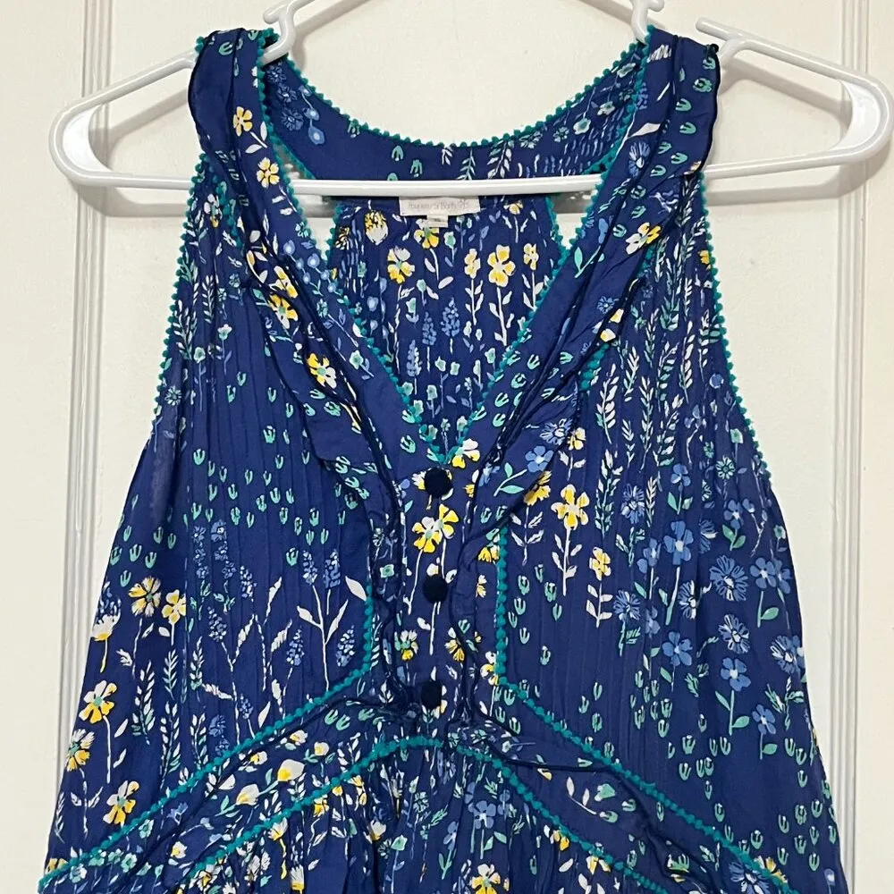 Poupette St Barth tunic blouse floral babydoll ruffle preppy boho size XS - Image 3