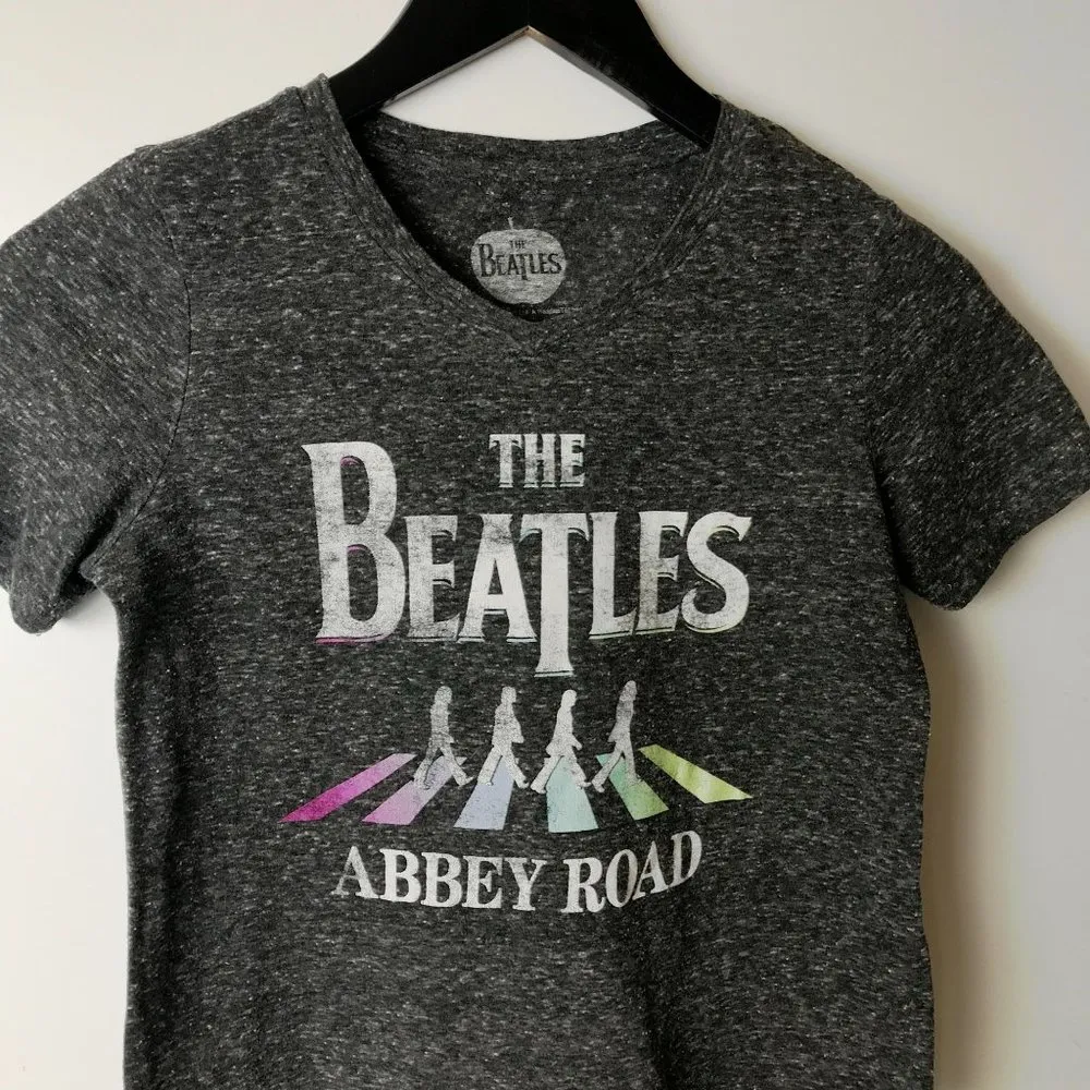 The Beatles Abbey Road T Shirt Womens Gray XS Extra Small Graphic Tee Cotton - Image 8