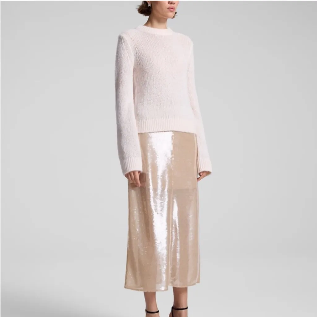 NWT A.L.C. ALC Bowie Sheer Alpaca Crewneck Sweater Light Pink Sz XS $325‎ - Image 5