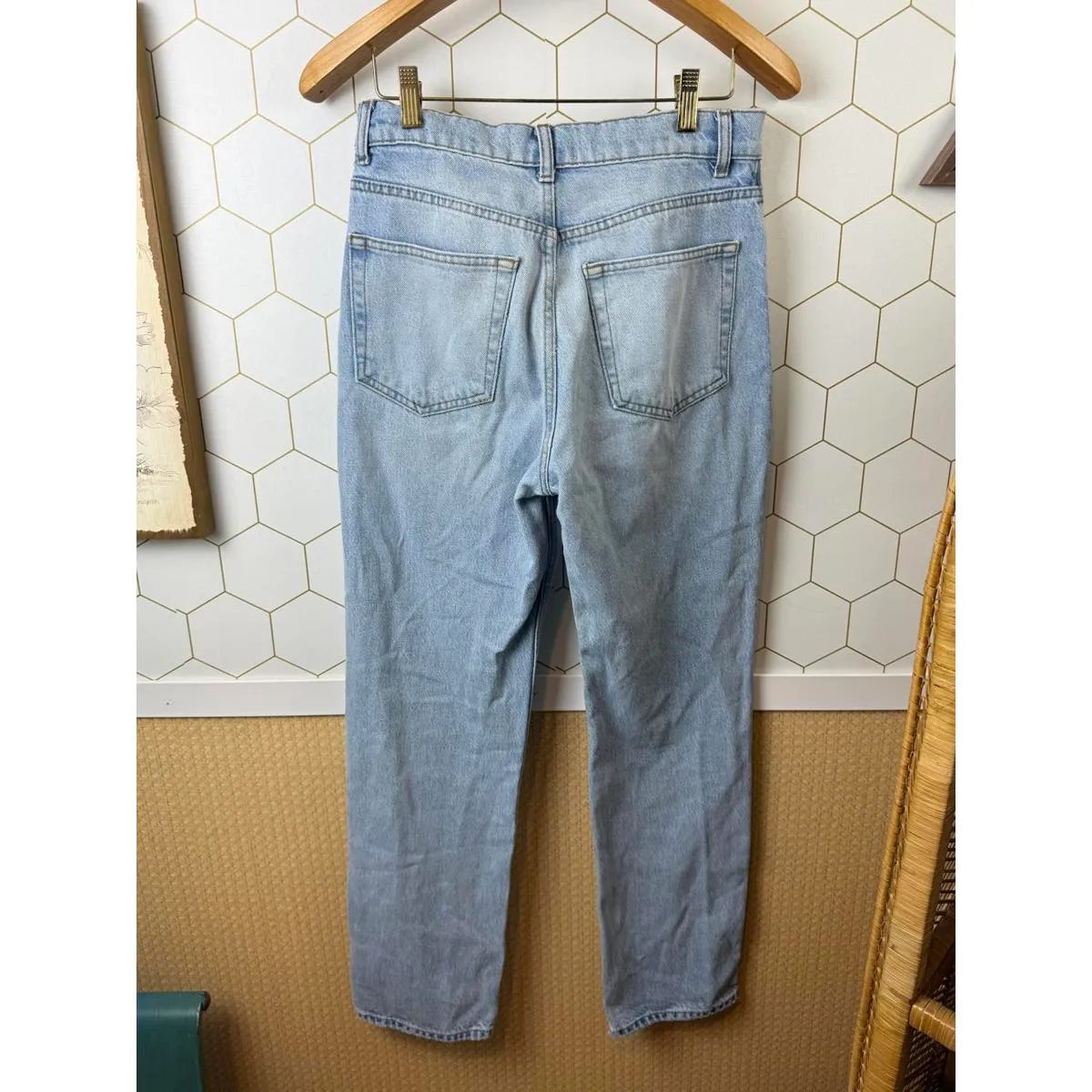 Reformation Cynthia Button Fly High-Rise Straight Jeans in Tahoe - Size - 26 - Image 3