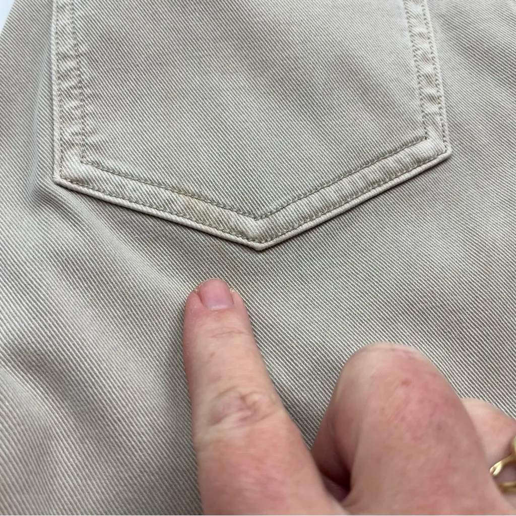 SPANX Tan Khaki Wide Leg Womens Size Medium Button-Detail Pants Pull-On *FLAW - Image 9