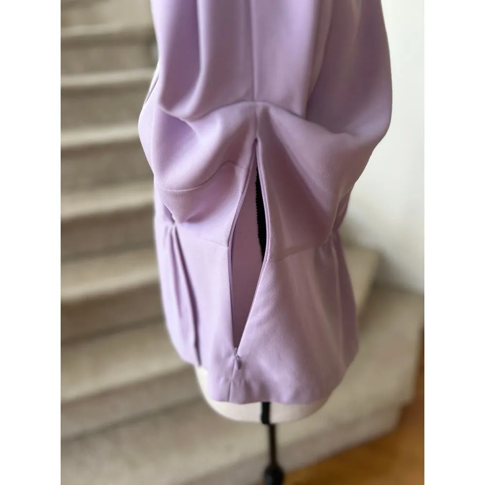 J.Crew Lavender Purple Faux Wrap V-Neck Long Sleeve Blouson Blouse - Image 6