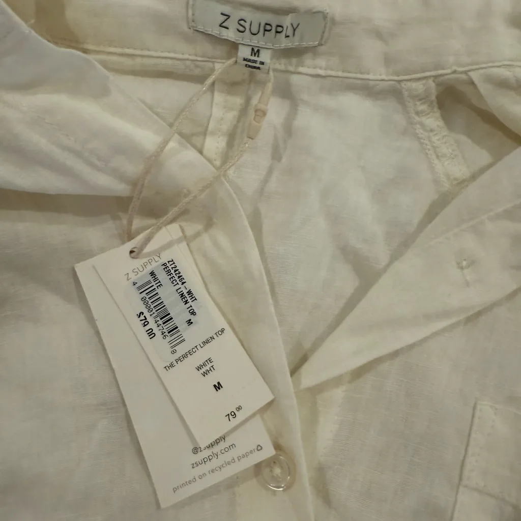 Z Supply  Off-White Button-Up Top - Image 3