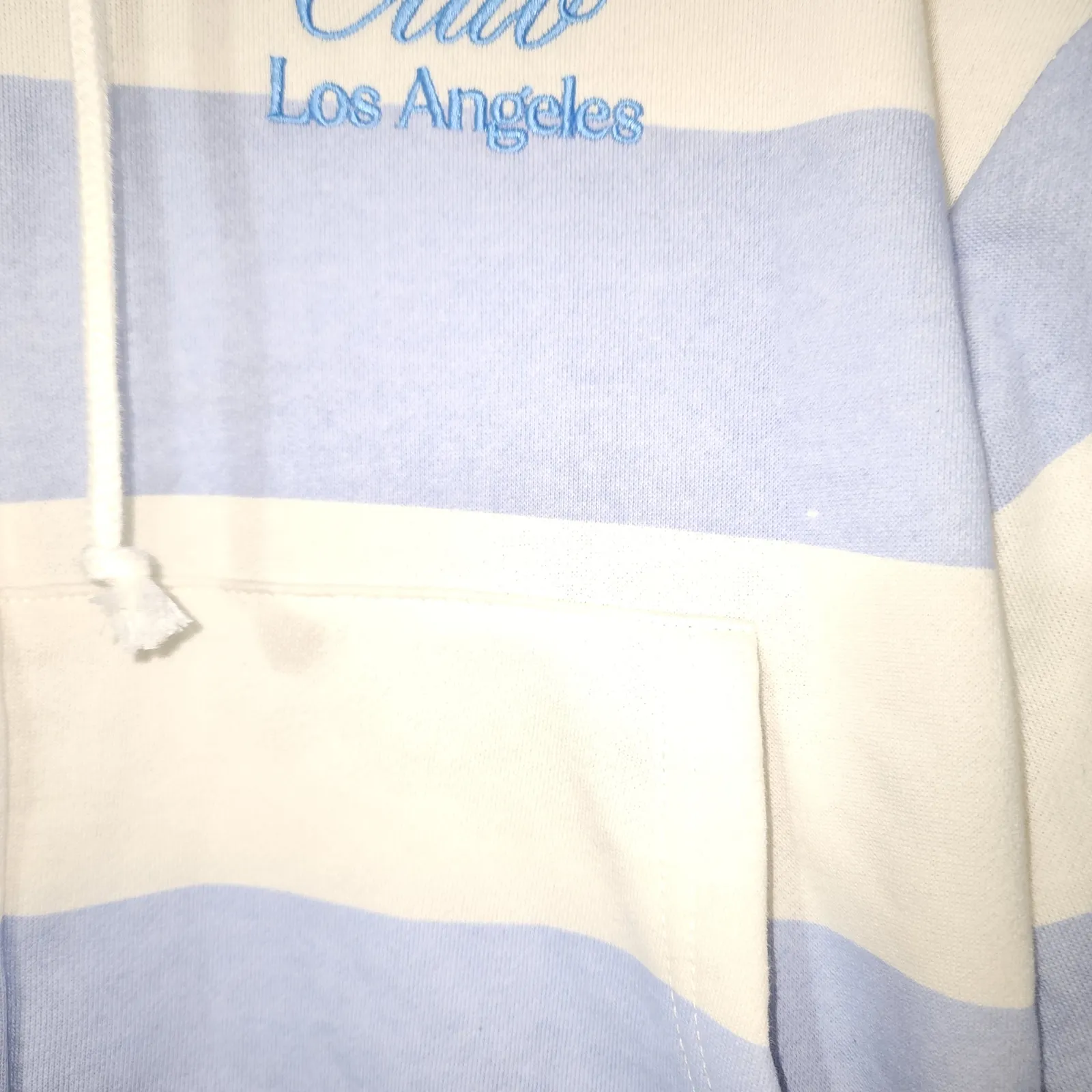 Leisure club Los Angeles women's white and blue hoodie size medium - Image 6