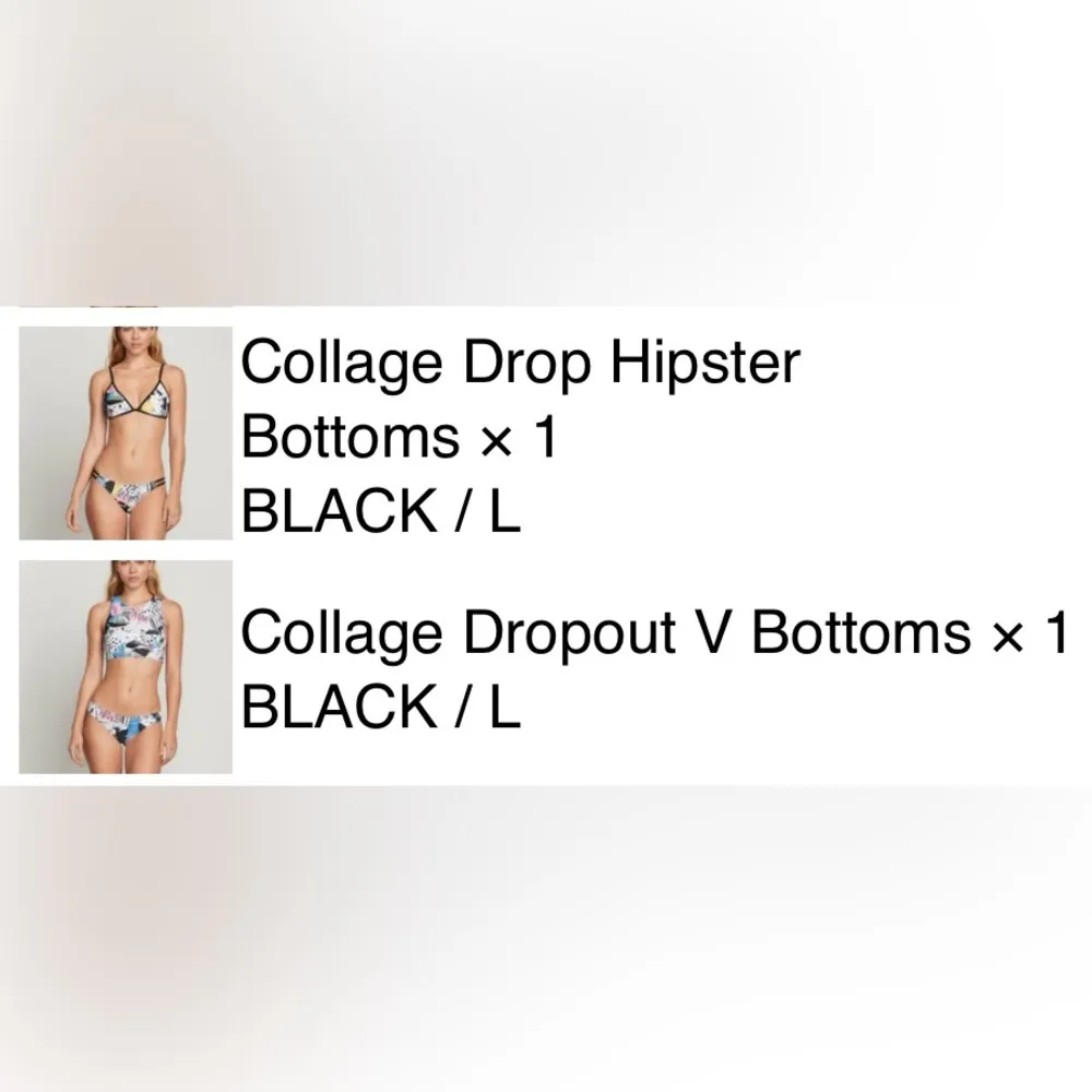 👙VOLCOM Collage Dropout Hipster Bottom Only👙~large - Image 15