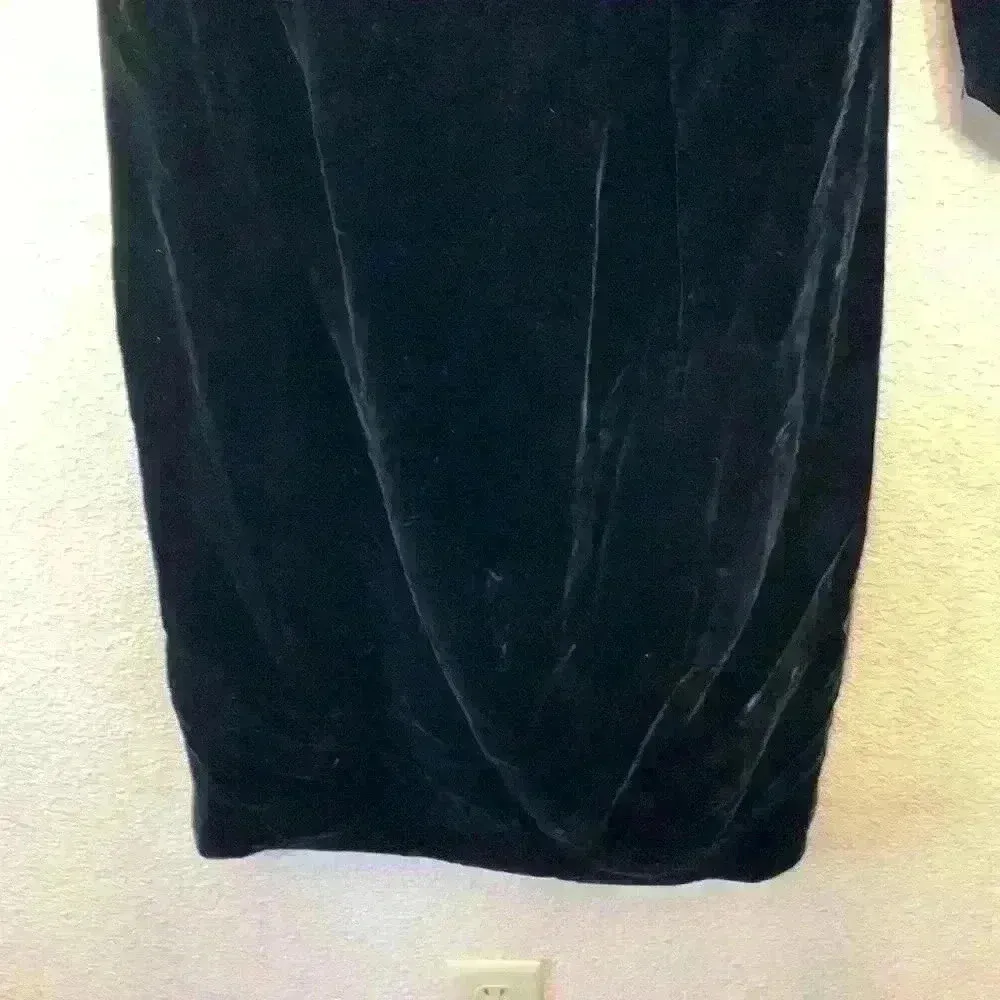 Anita modes velvet sexy black dress sz XS open back cut outs high neck knee - Image 4