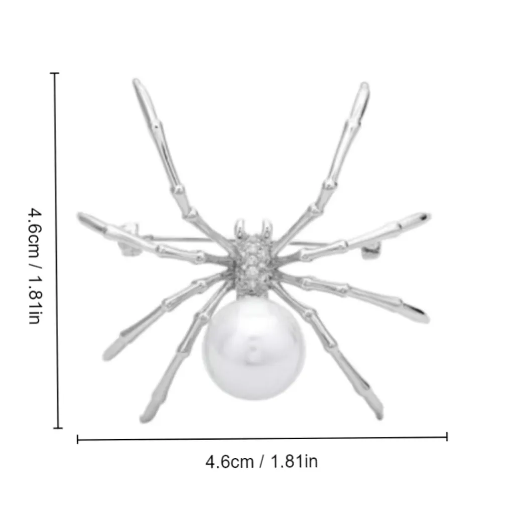 Insect Spider‎ Halloween brooch alloy Faux fashion jewelry
Silver Plated/White Silver - Image 3