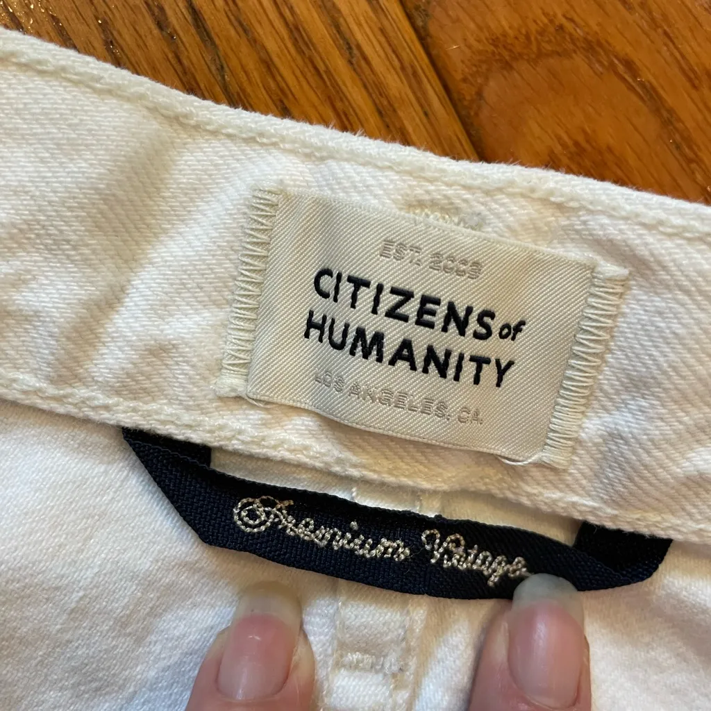 Citizens of Humanity Charlotte Crop High Rise Straight Jeans – White, Size 27 - Image 4