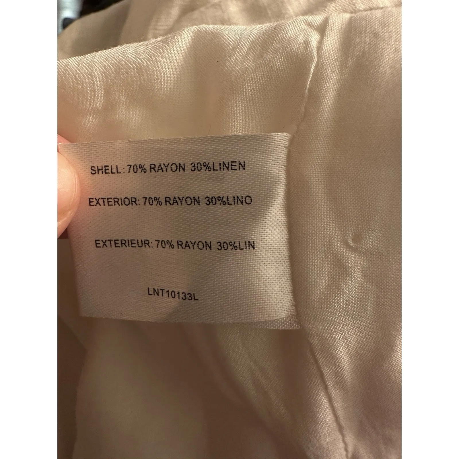 Lena Gabrielle Ruched Sleeve Linen Blend Blouse White Size Small - Image 5