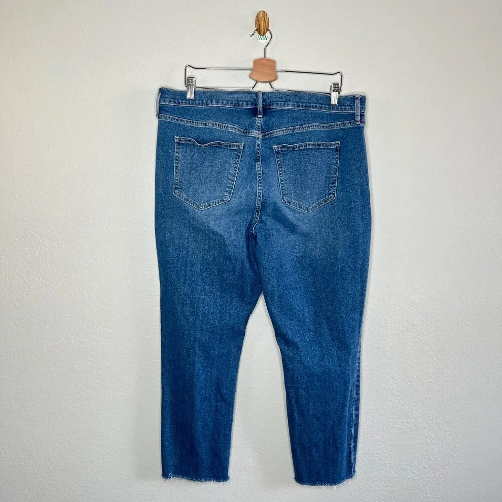 Gap Vintage Slim Mid Rise Medium Indigo Blue Denim Wash Jeans 34/18R - Image 2