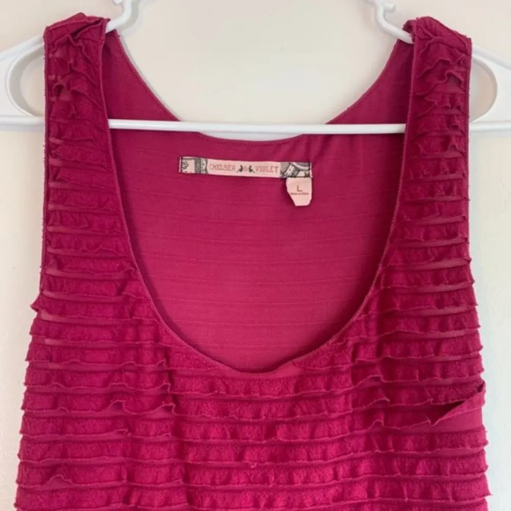 Chelsea & Violet Raspberry Tiered Ruffle Mini Dress - Image 5