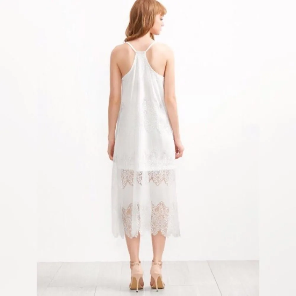 ✨HP✨White Lace Overlay Slit Side Cami Dress✨ White Size M - Image 2