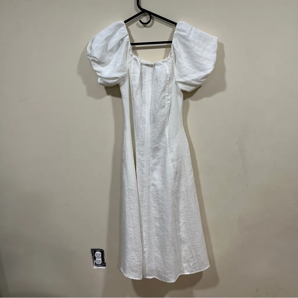 NWT Sam Edelman Women's Off-the-Shoulder Puff-sleeve A-Line Dress size 2 pockets - Image 2