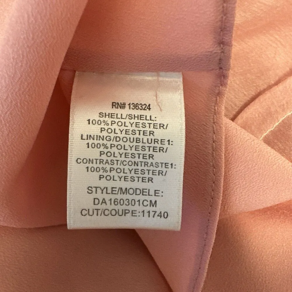 Halston Heritage Floor Length Ball Gown Dress Size 6 Layered Organza Skirt Pink - Image 8