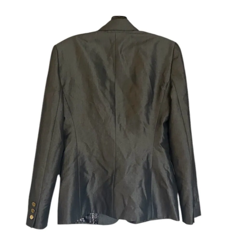 Antonio Melani Gray Silver Lined Blazer Size 10 - Image 2