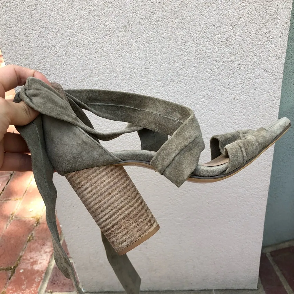 Mia Suede Heel in Olive - Image 4