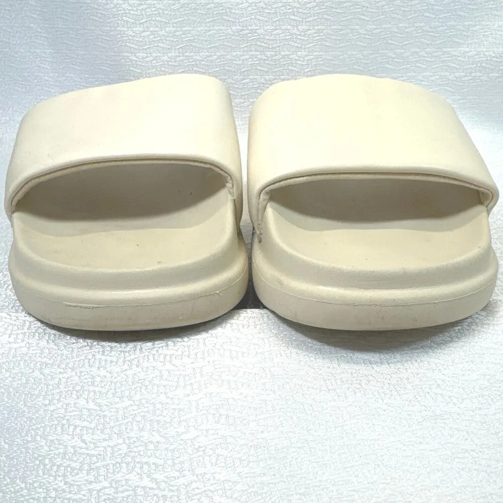 Divided  Cream Slides Platform Rubber Sole Padded Upper Womens 7-8 - Image 6