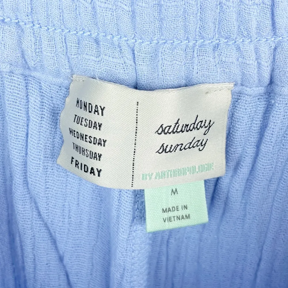 NEW Saturday Sunday by Anthropologie Vera Gauzy Lounge Pants Periwinkle Medium - Image 6