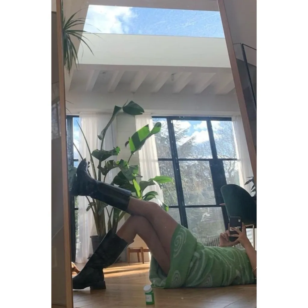 House of Sunny The Galaxy Hockney Midi Dress in Grass Green, X - Image 8