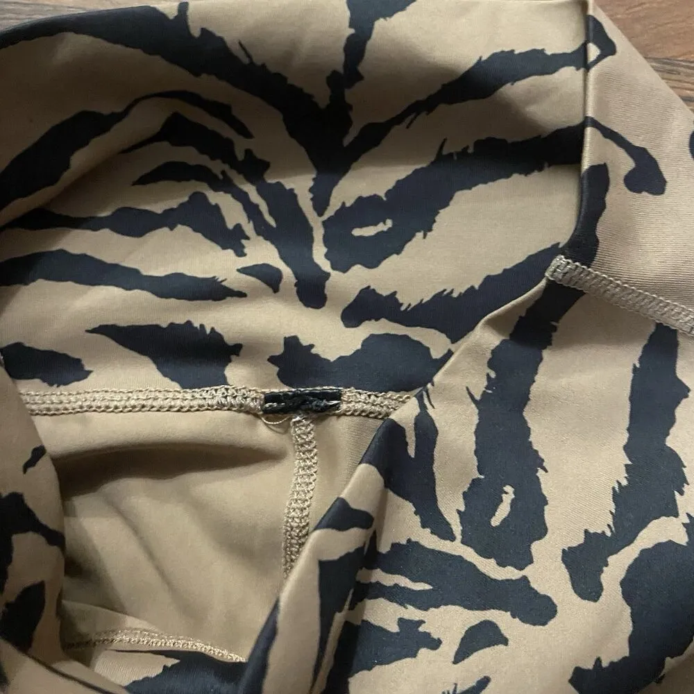 All Fenix Leggings No Size Tag Animal Print Tiger Striped Brown Black Womens - Image 2