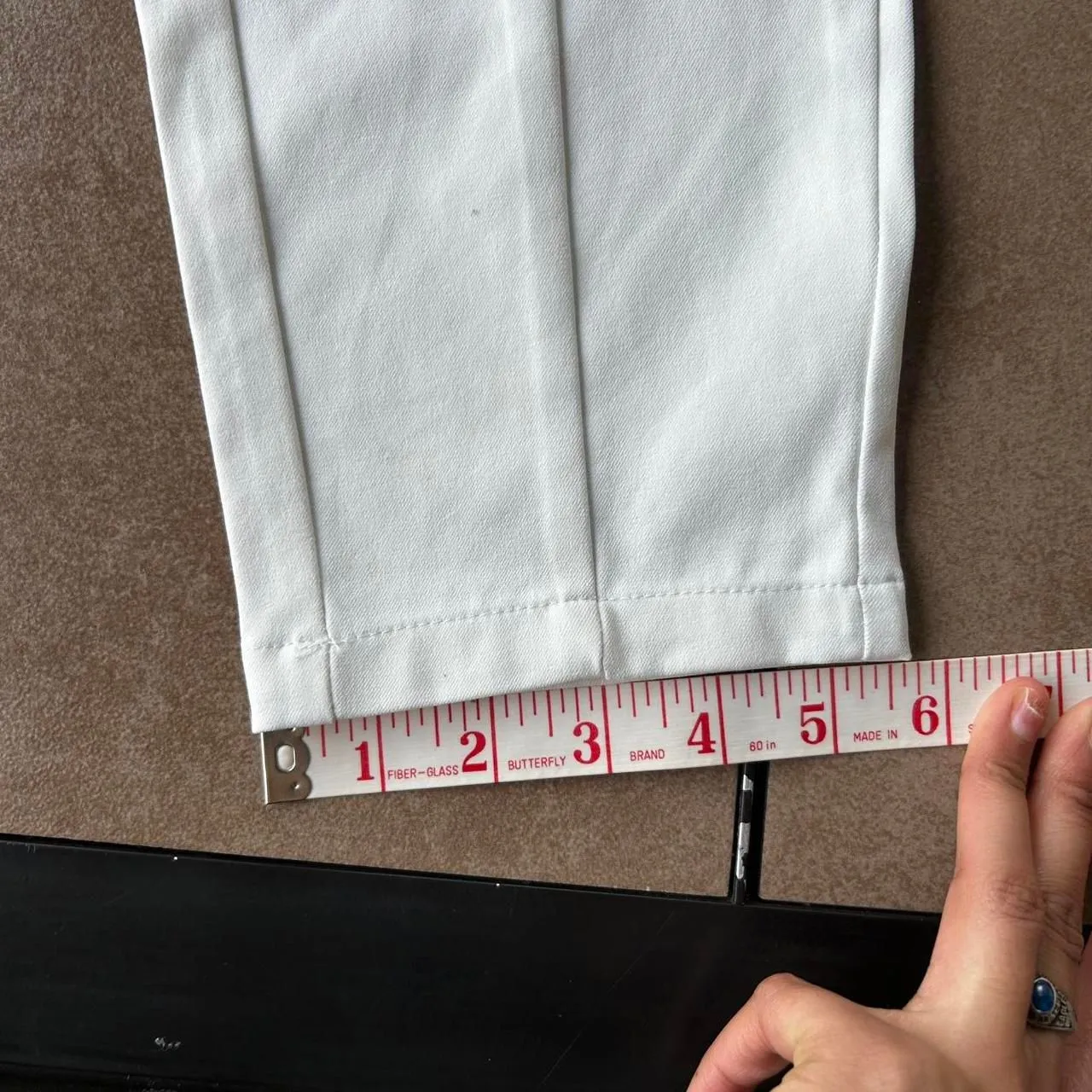 White slacks. High rise. Tapered fit. - Image 6