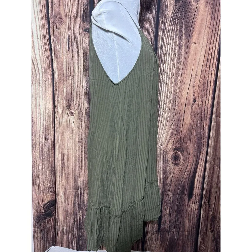 Cloth And Stone Dress Sz Small Amry Green Henley Tiered Summer Short Evereve - Image 2