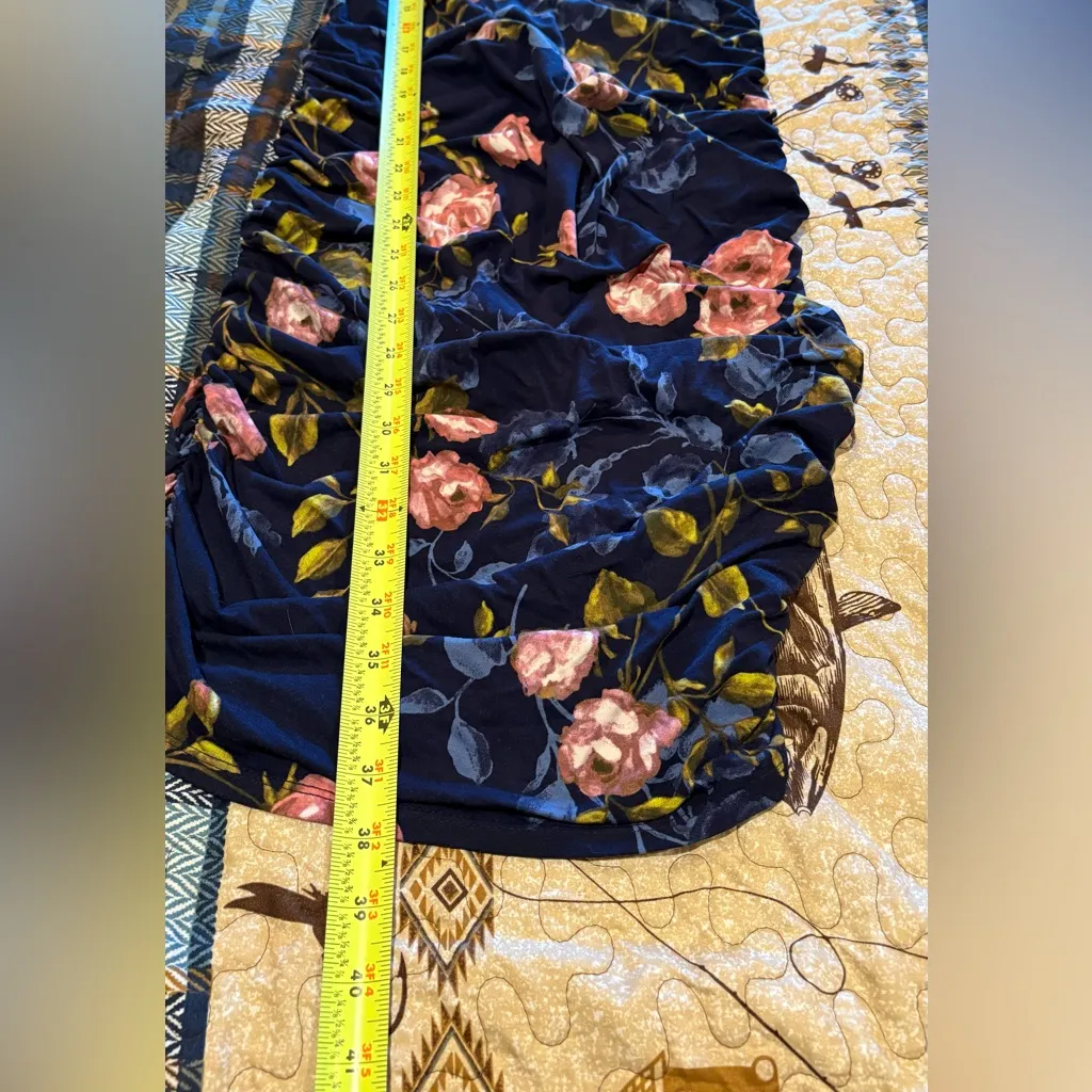 Motherhood Maternity Navy Floral Midi Dress size XS - Image 10