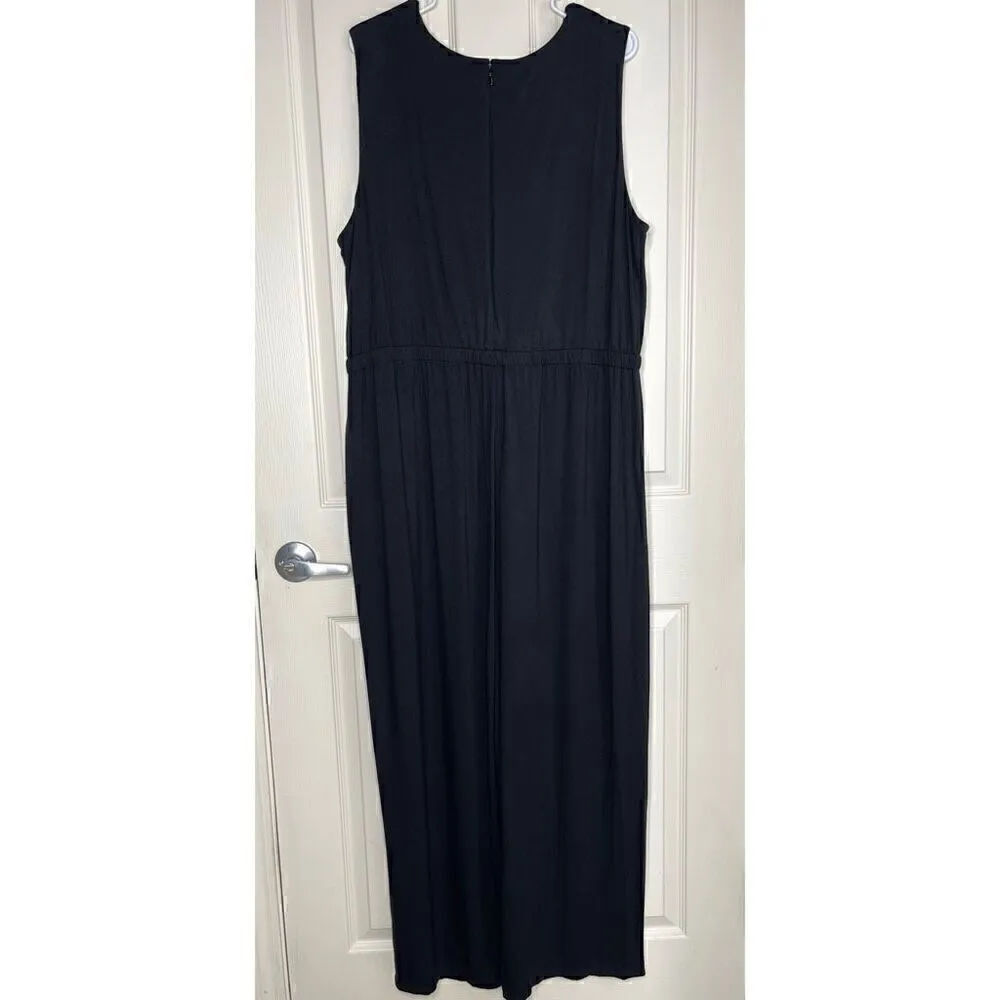 LOFT Plus Twist Front Cap Sleeve Jumpsuit (Black) - 20 - Image 5