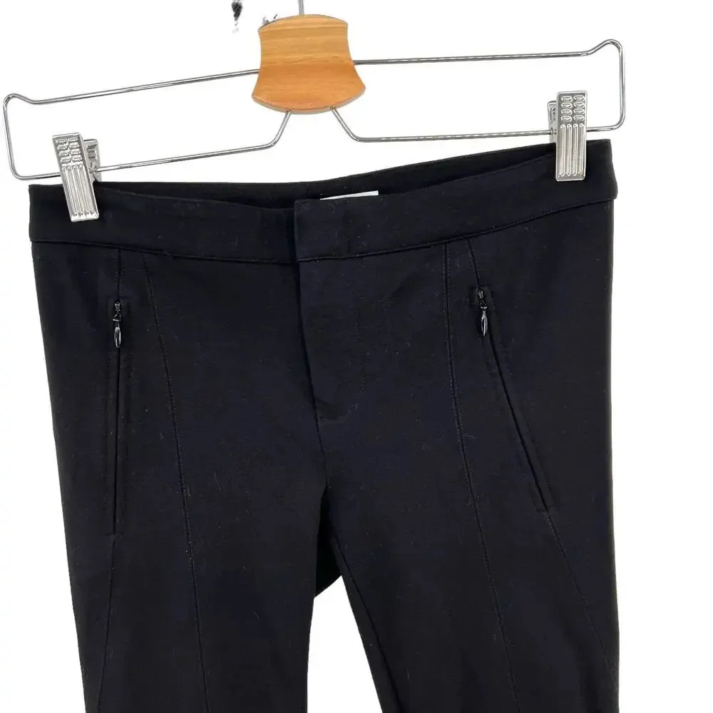 Vince Riding Pants Zip Front Pocket Black Ponte Knit‎ Leggings Size 0 - Image 4