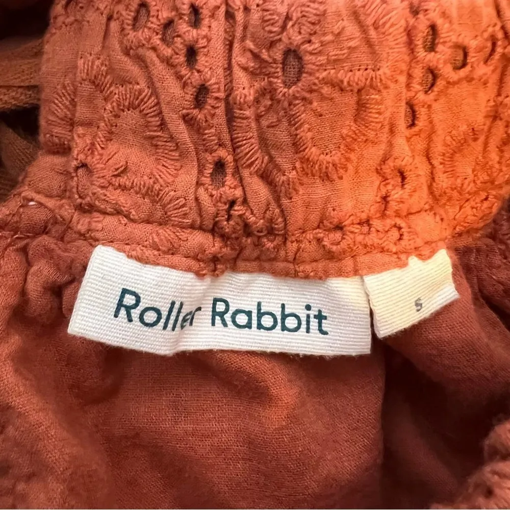 Roller Rabbit  glyn embroidered eyelet top Tera sz S - Image 6