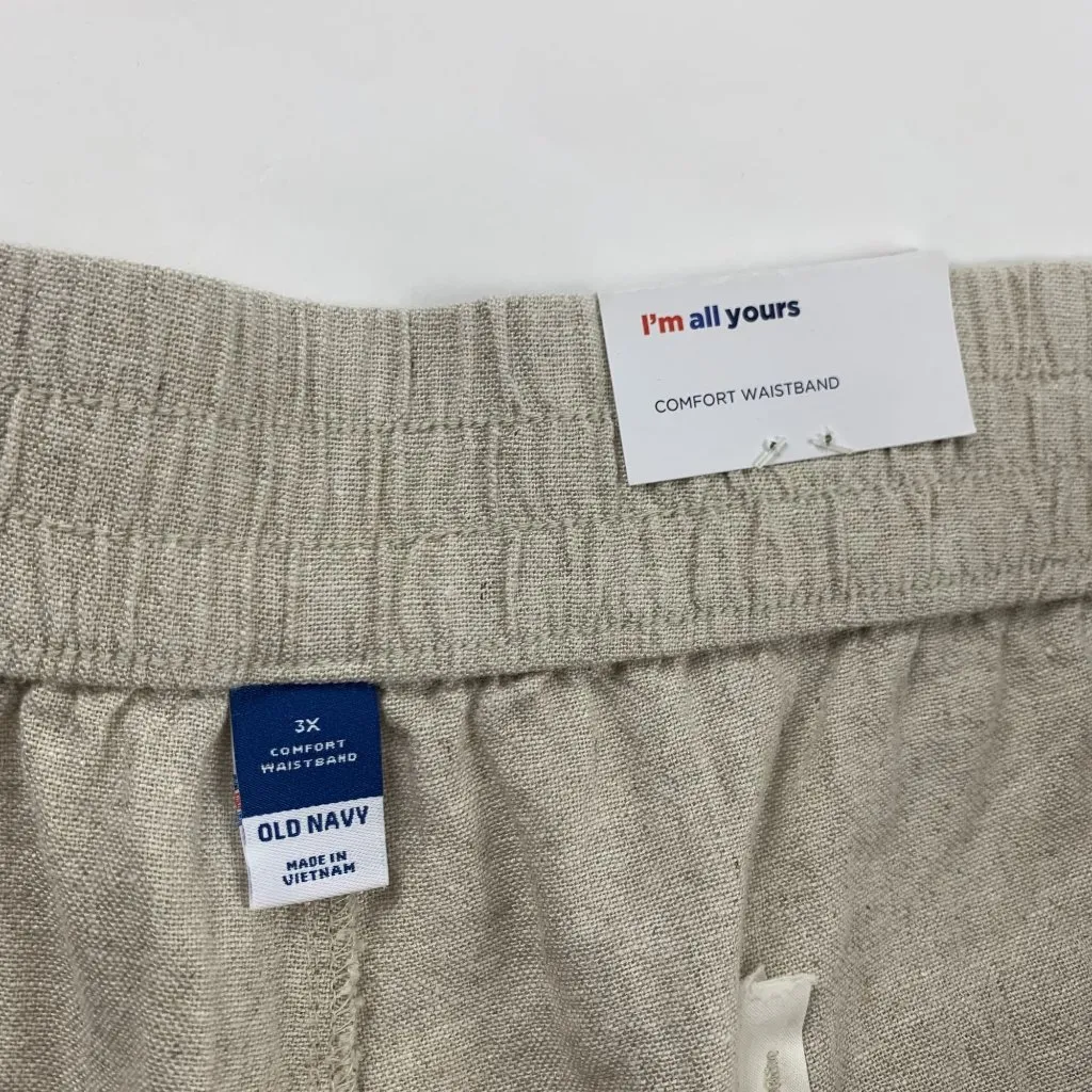 Old Navy Flax Linen Blend High Rise Comfort Waistband Shorts 3X New - Image 3