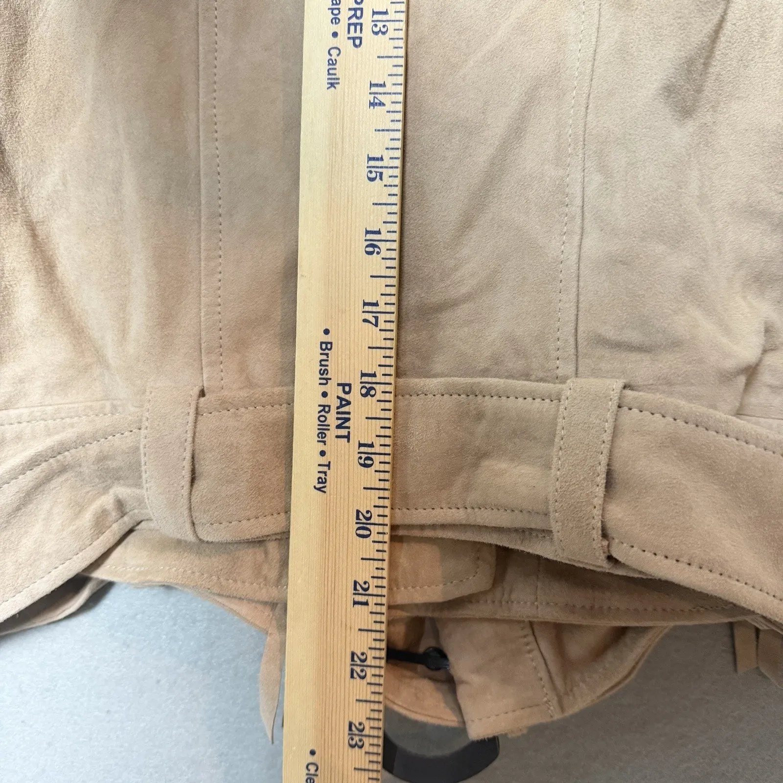 Retrofete Tai Suede Leather Jacket Puff Sleeve Belted Biker Edgy Chic Tan Size L Size L - Image 11