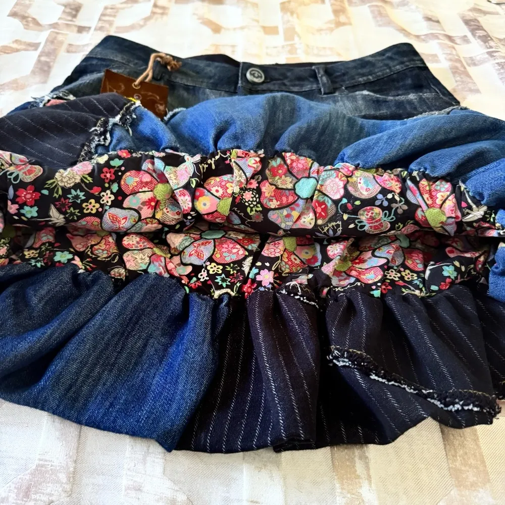 DESIGUAL DENIM PATCHWORK BALLOON SKIRT  size 36 / medium NWT €74 - Image 7