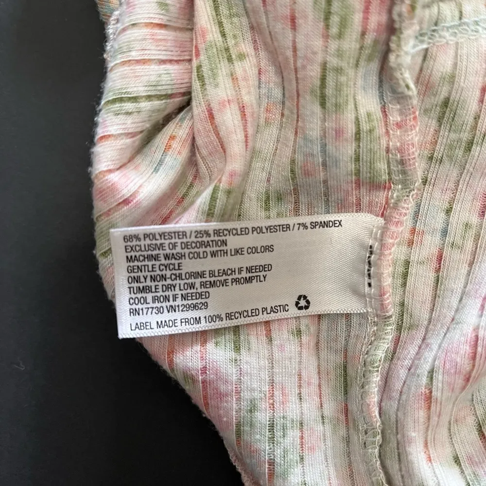 Vintage Lace Trim Floral Ribbed Tank Top Women’s Sz XS EUC Wild Fable - Image 5